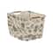 Household Essentials Storage Bin with Wood Handles (Medium, Floral)